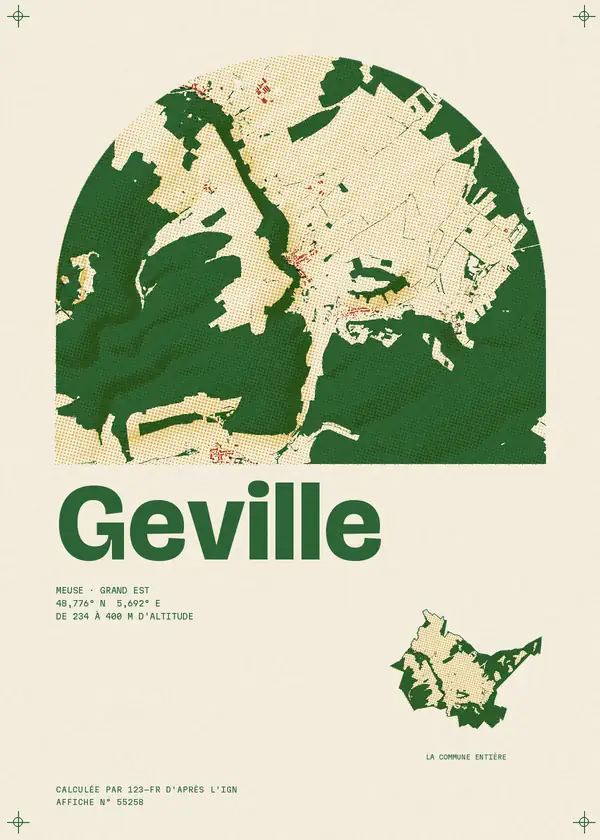 Affiche de Geville, calculée par 123-fr d'après l'IGN