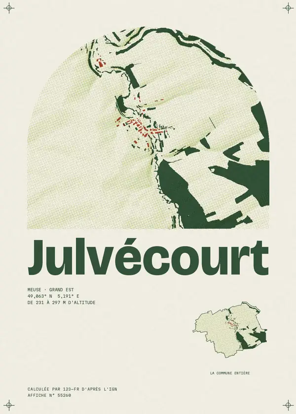 Affiche de Julvécourt, calculée par 123-fr d'après l'IGN