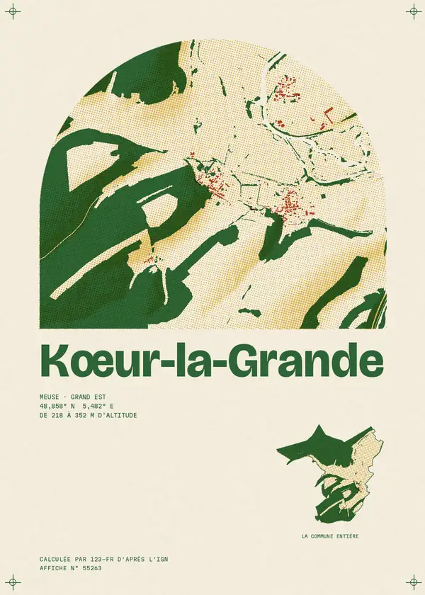 Affiche de Kœur-la-Grande, calculée par 123-fr d'après l'IGN