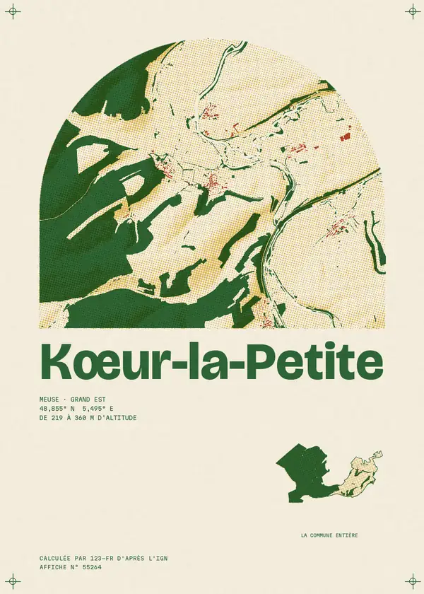 Affiche de Kœur-la-Petite, calculée par 123-fr d'après l'IGN