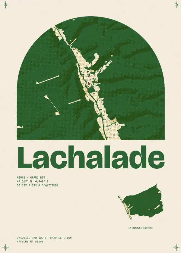 Affiche de Lachalade, calculée par 123-fr d'après l'IGN