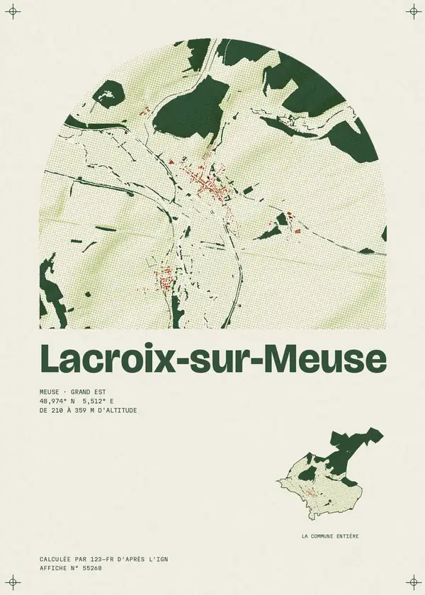 Affiche de Lacroix-sur-Meuse, calculée par 123-fr d'après l'IGN