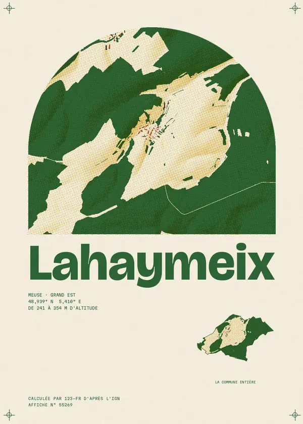 Affiche de Lahaymeix, calculée par 123-fr d'après l'IGN