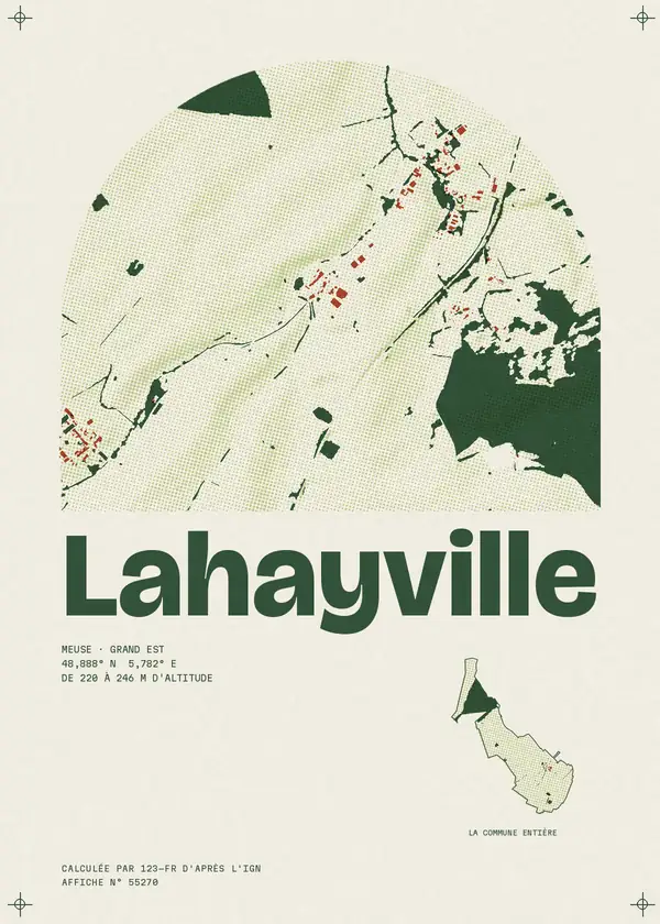 Affiche de Lahayville, calculée par 123-fr d'après l'IGN