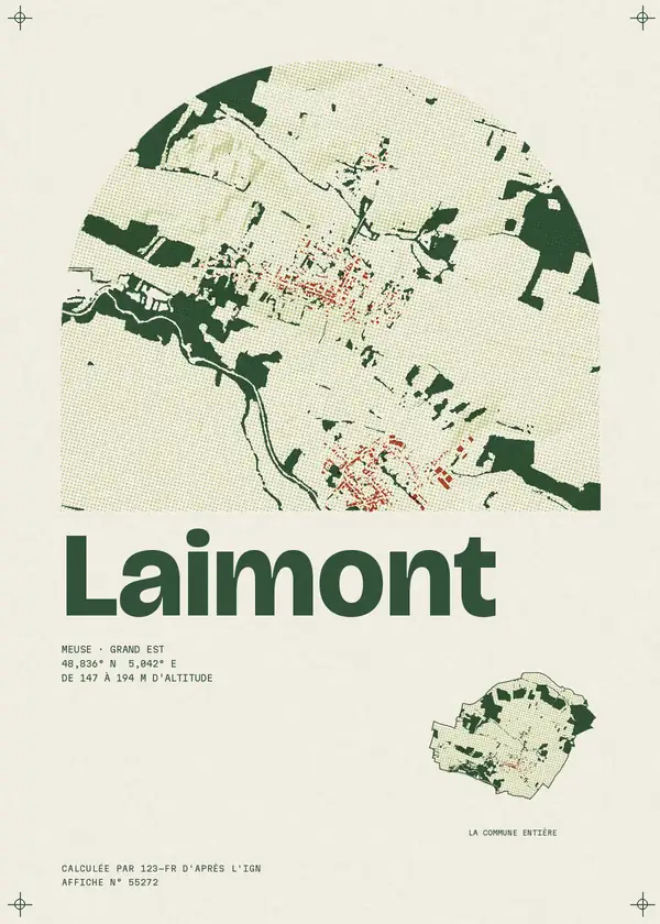 Affiche de Laimont, calculée par 123-fr d'après l'IGN