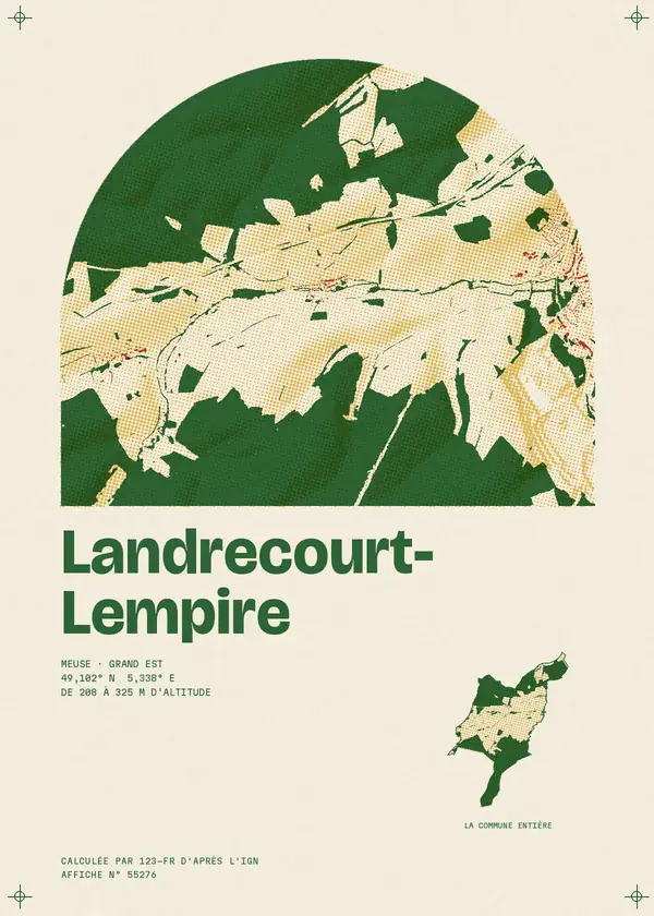 Affiche de Landrecourt-Lempire, calculée par 123-fr d'après l'IGN