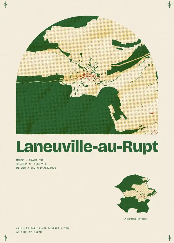 Affiche de Laneuville-au-Rupt, calculée par 123-fr d'après l'IGN