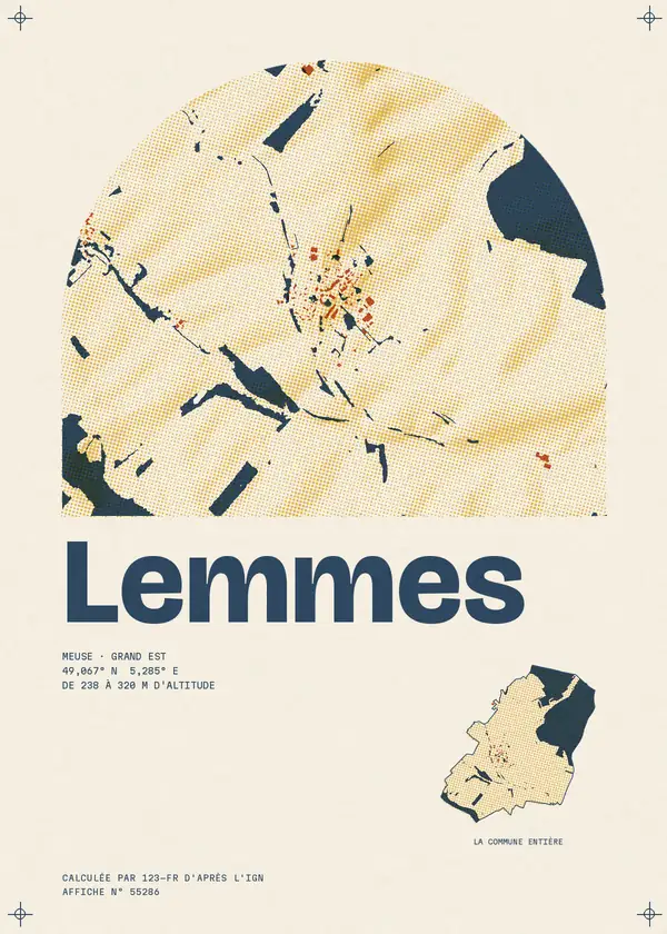 Affiche de Lemmes, calculée par 123-fr d'après l'IGN