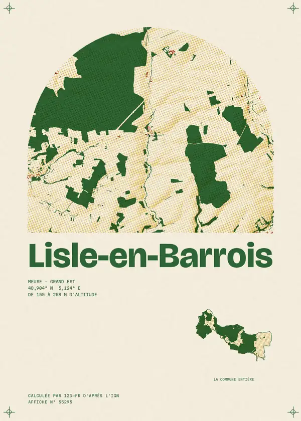 Affiche de Lisle-en-Barrois, calculée par 123-fr d'après l'IGN