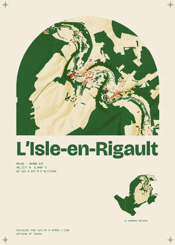 Affiche de L'Isle-en-Rigault, calculée par 123-fr d'après l'IGN
