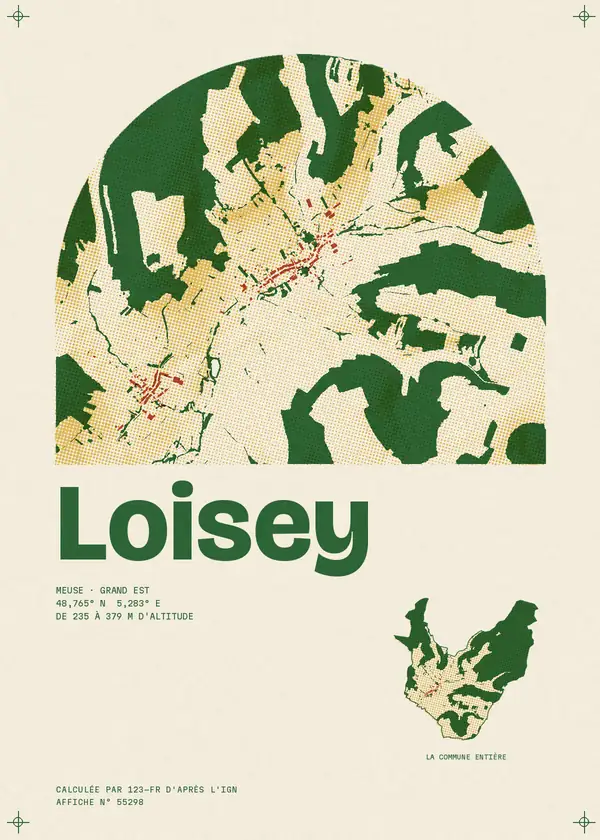 Affiche de Loisey, calculée par 123-fr d'après l'IGN