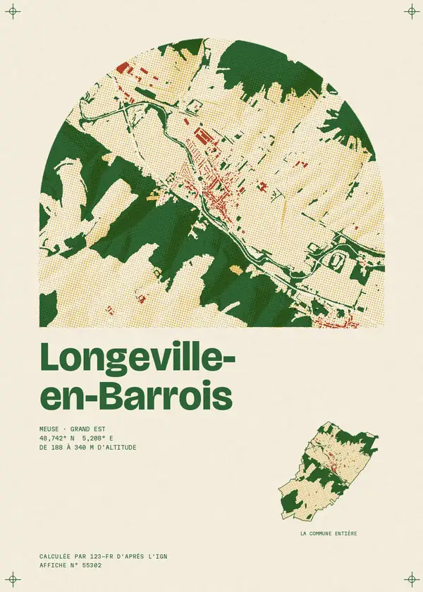 Affiche de Longeville-en-Barrois, calculée par 123-fr d'après l'IGN
