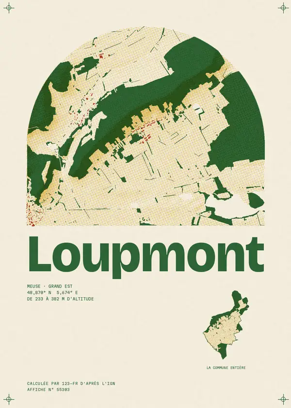 Affiche de Loupmont, calculée par 123-fr d'après l'IGN