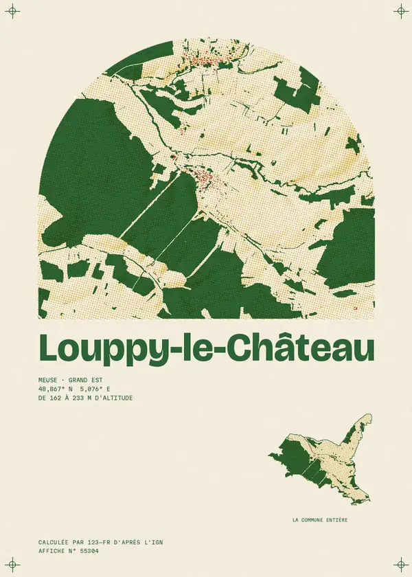 Affiche de Louppy-le-Château, calculée par 123-fr d'après l'IGN