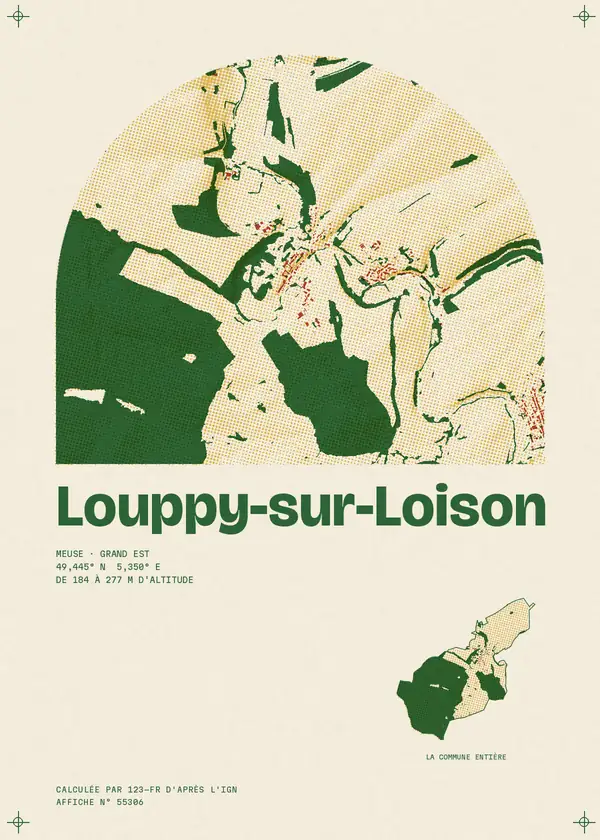 Affiche de Louppy-sur-Loison, calculée par 123-fr d'après l'IGN