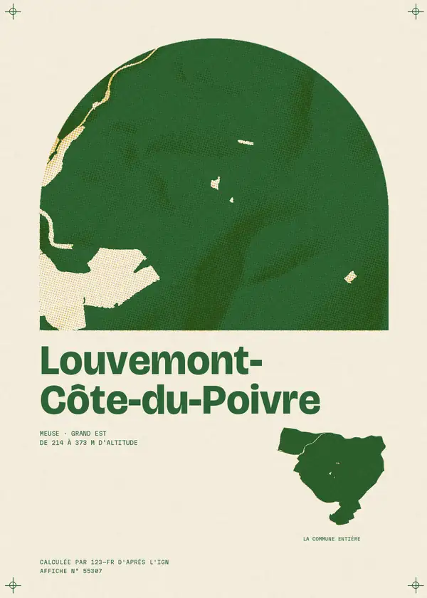 Affiche de Louvemont-Côte-du-Poivre, calculée par 123-fr d'après l'IGN