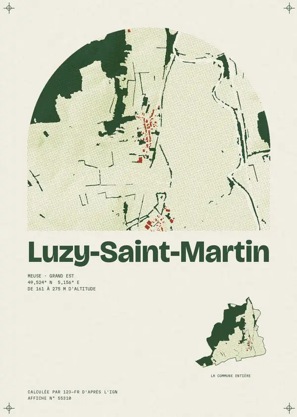 Affiche de Luzy-Saint-Martin, calculée par 123-fr d'après l'IGN