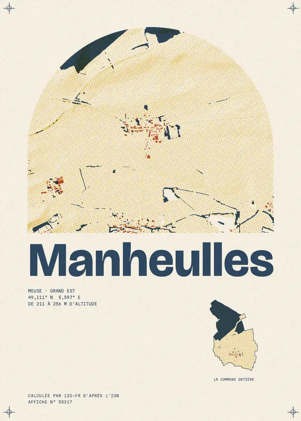 Affiche de Manheulles, calculée par 123-fr d'après l'IGN