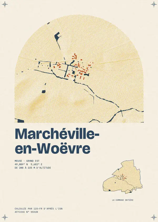 Affiche de Marchéville-en-Woëvre, calculée par 123-fr d'après l'IGN