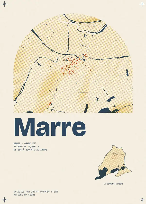 Affiche de Marre, calculée par 123-fr d'après l'IGN