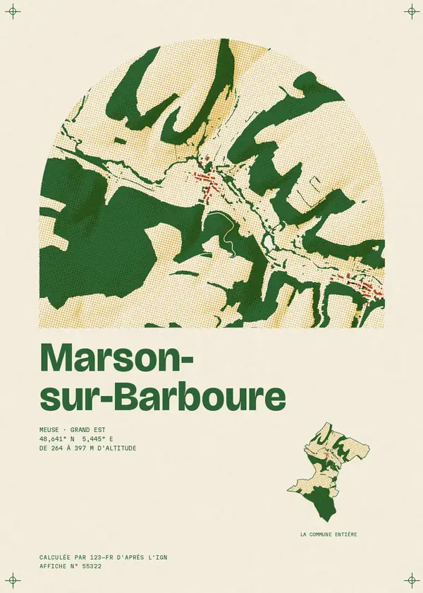 Affiche de Marson-sur-Barboure, calculée par 123-fr d'après l'IGN