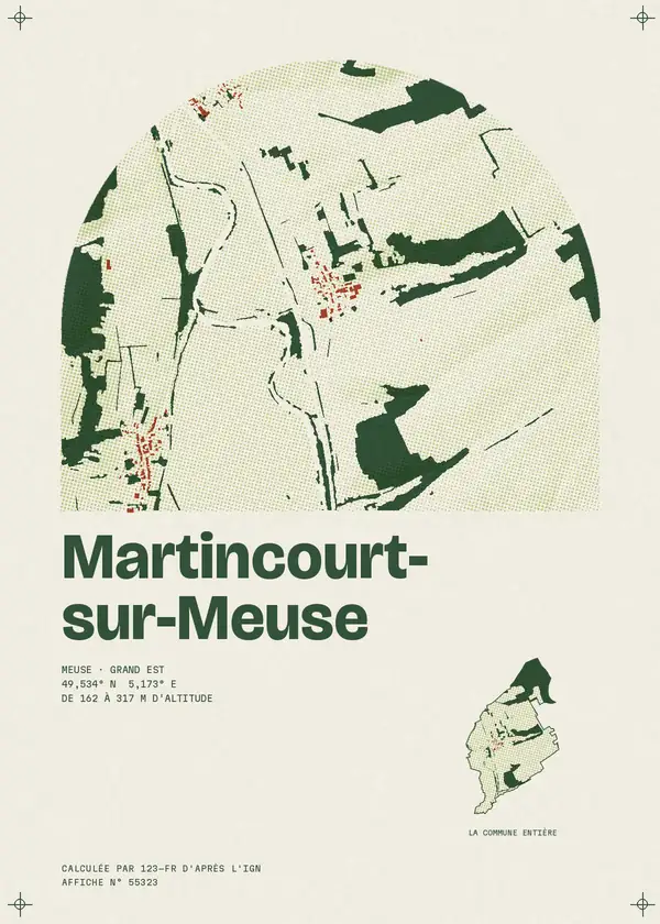 Affiche de Martincourt-sur-Meuse, calculée par 123-fr d'après l'IGN
