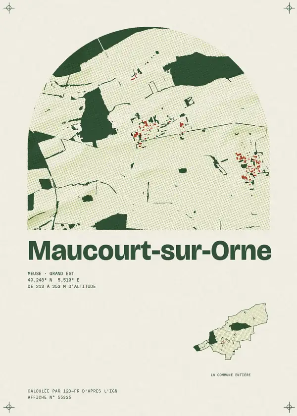 Affiche de Maucourt-sur-Orne, calculée par 123-fr d'après l'IGN