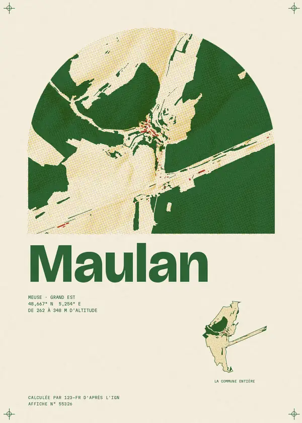 Affiche de Maulan, calculée par 123-fr d'après l'IGN