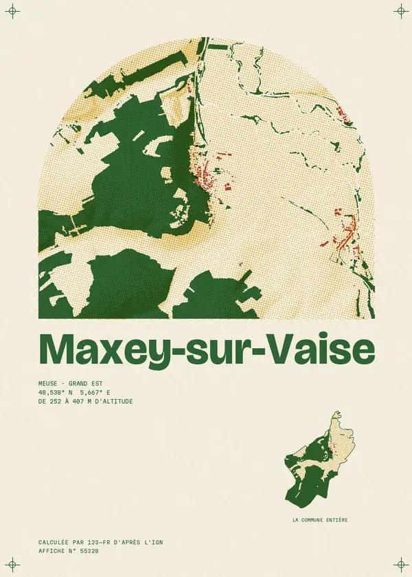 Affiche de Maxey-sur-Vaise, calculée par 123-fr d'après l'IGN