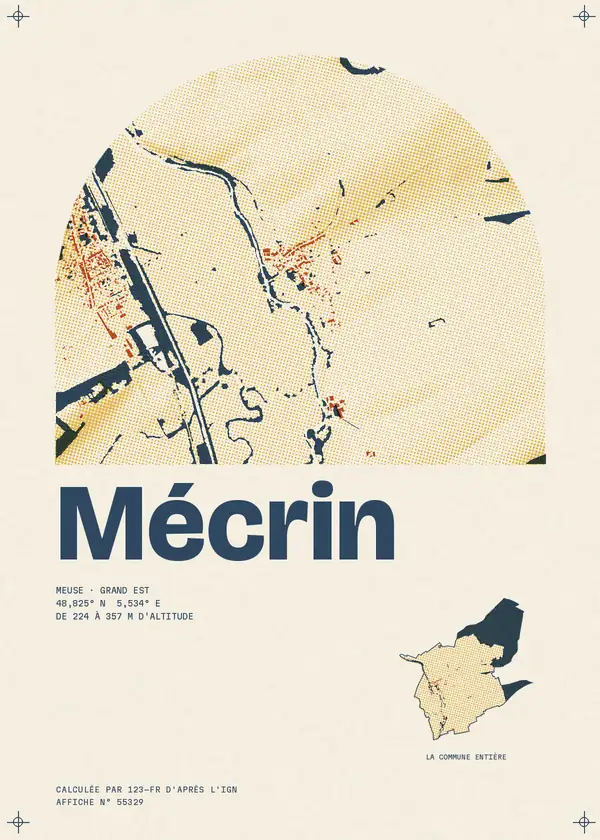 Affiche de Mécrin, calculée par 123-fr d'après l'IGN