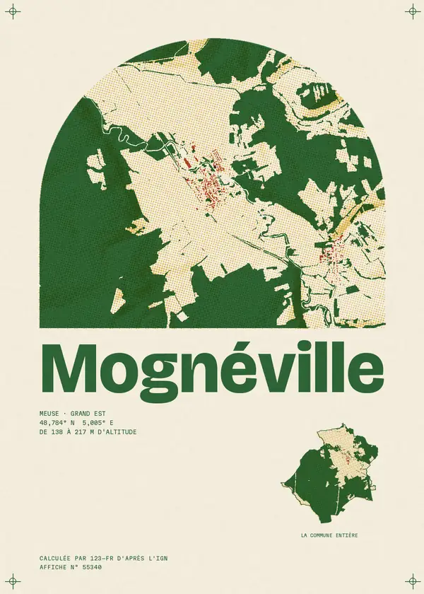 Affiche de Mognéville, calculée par 123-fr d'après l'IGN