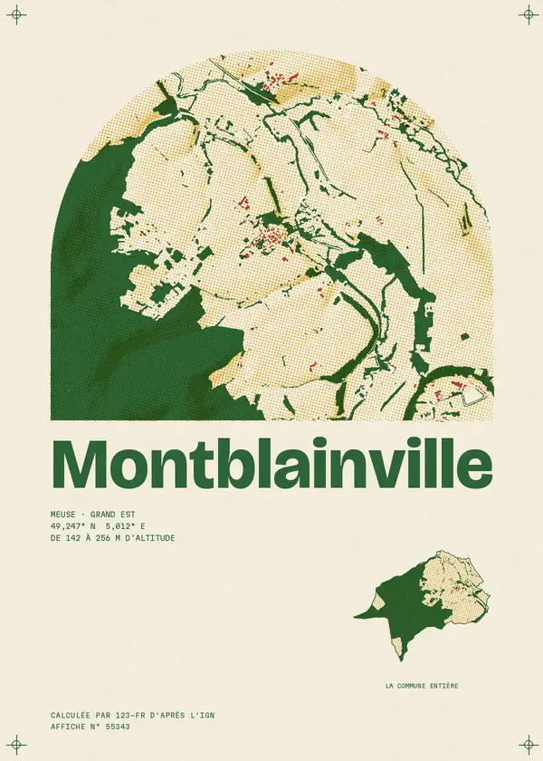 Affiche de Montblainville, calculée par 123-fr d'après l'IGN