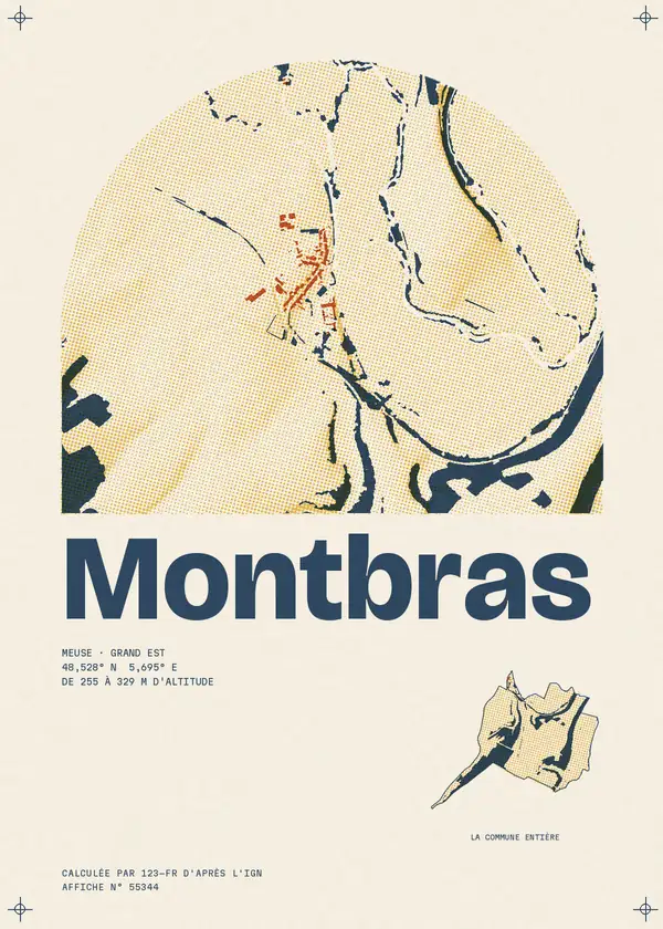 Affiche de Montbras, calculée par 123-fr d'après l'IGN