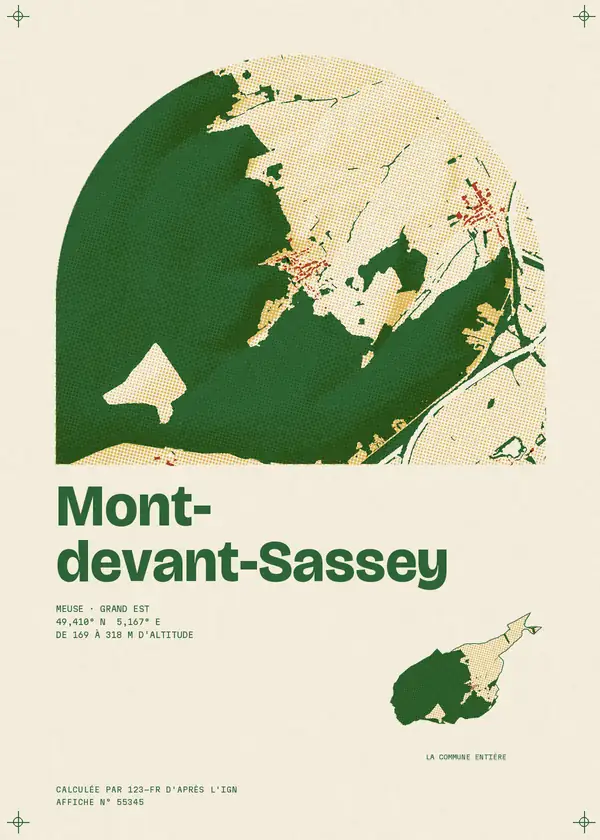 Affiche de Mont-devant-Sassey, calculée par 123-fr d'après l'IGN