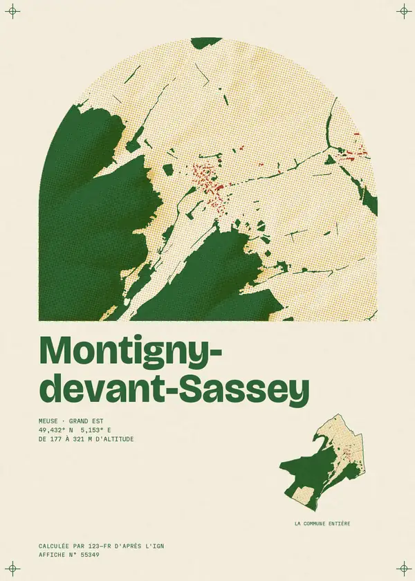 Affiche de Montigny-devant-Sassey, calculée par 123-fr d'après l'IGN
