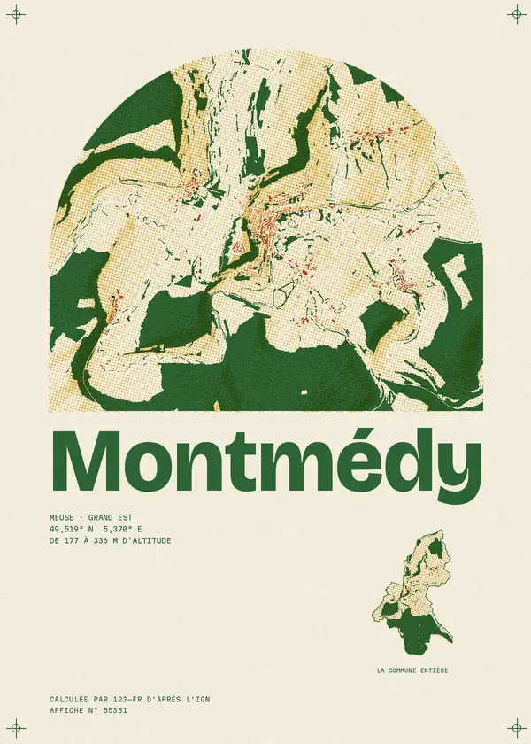 Affiche de Montmédy, calculée par 123-fr d'après l'IGN
