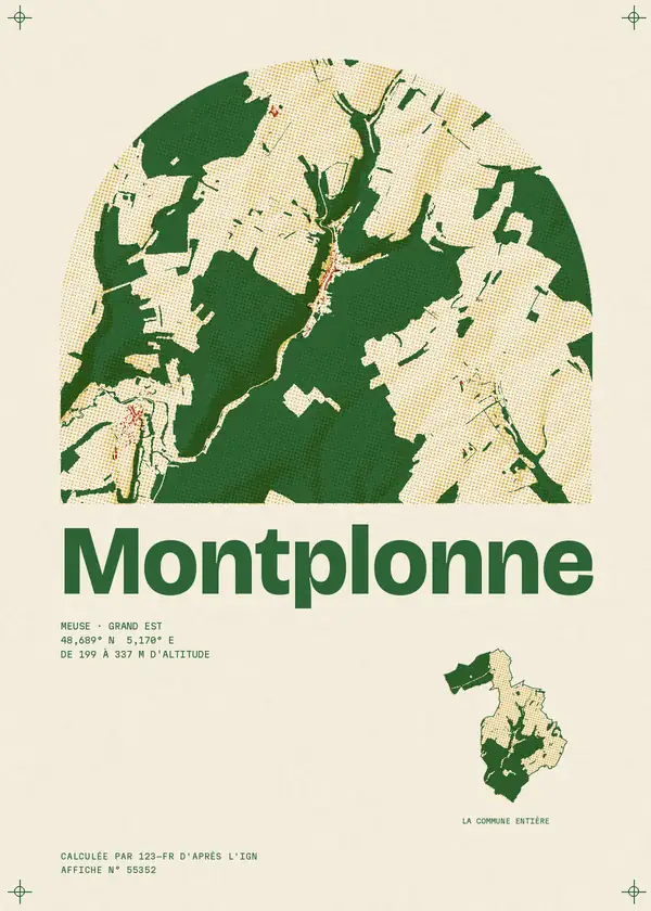Affiche de Montplonne, calculée par 123-fr d'après l'IGN