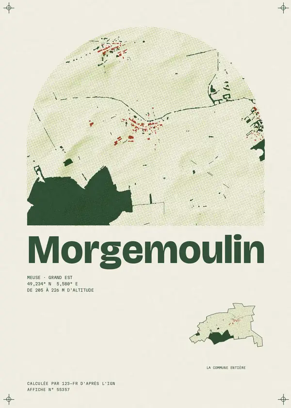 Affiche de Morgemoulin, calculée par 123-fr d'après l'IGN