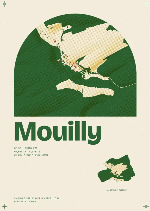 Affiche de Mouilly, calculée par 123-fr d'après l'IGN