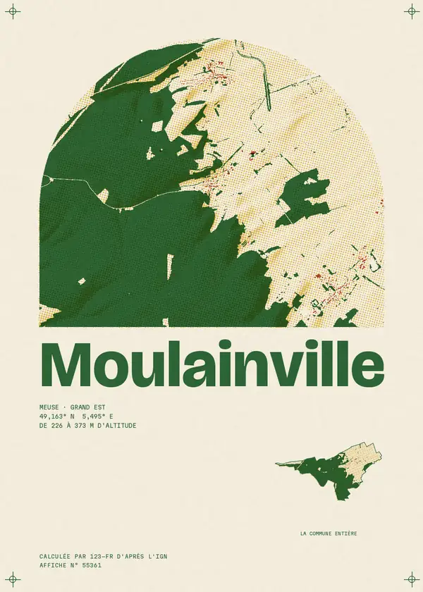 Affiche de Moulainville, calculée par 123-fr d'après l'IGN