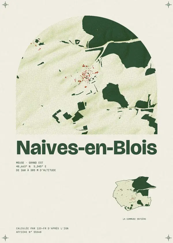 Affiche de Naives-en-Blois, calculée par 123-fr d'après l'IGN