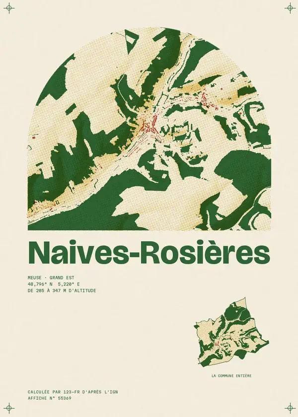 Affiche de Naives-Rosières, calculée par 123-fr d'après l'IGN