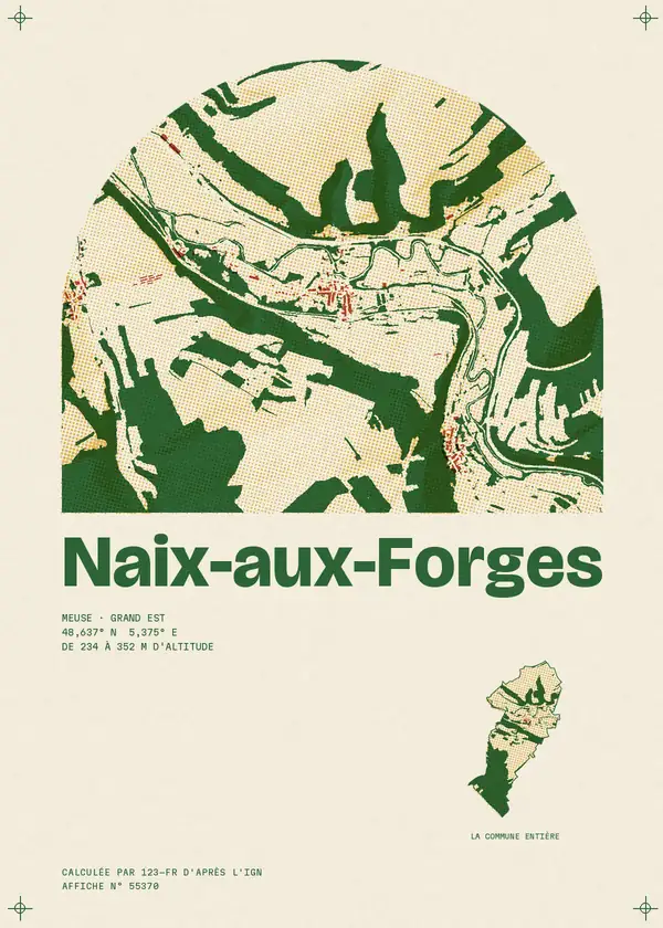 Affiche de Naix-aux-Forges, calculée par 123-fr d'après l'IGN