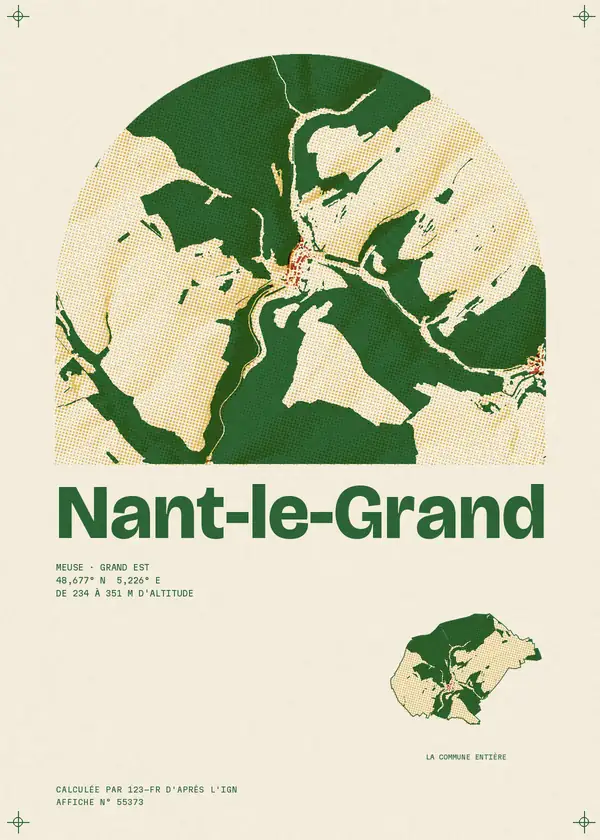 Affiche de Nant-le-Grand, calculée par 123-fr d'après l'IGN
