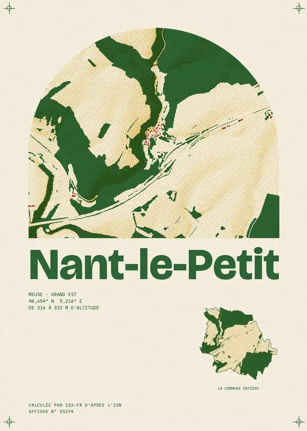 Affiche de Nant-le-Petit, calculée par 123-fr d'après l'IGN