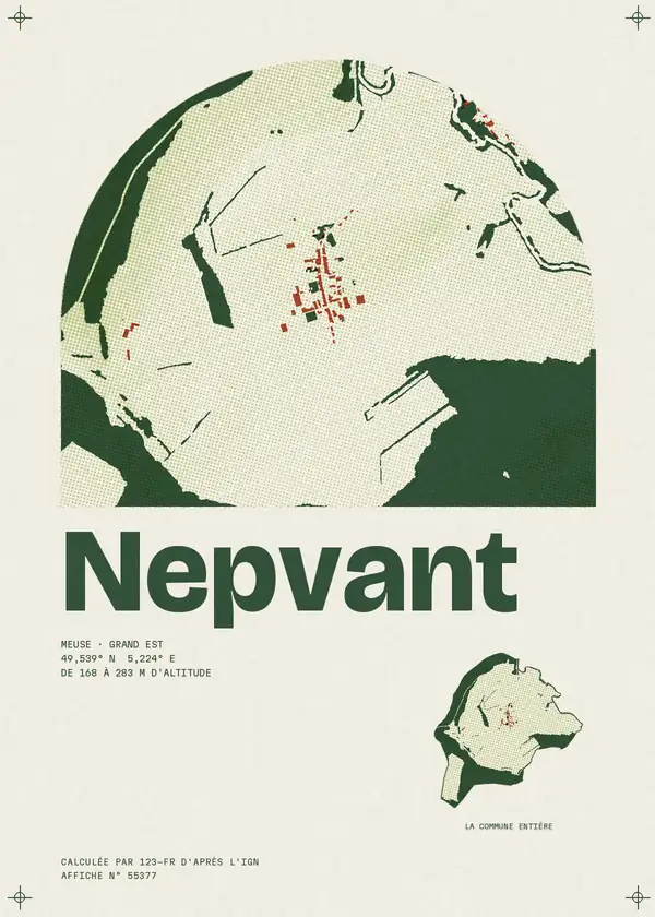 Affiche de Nepvant, calculée par 123-fr d'après l'IGN