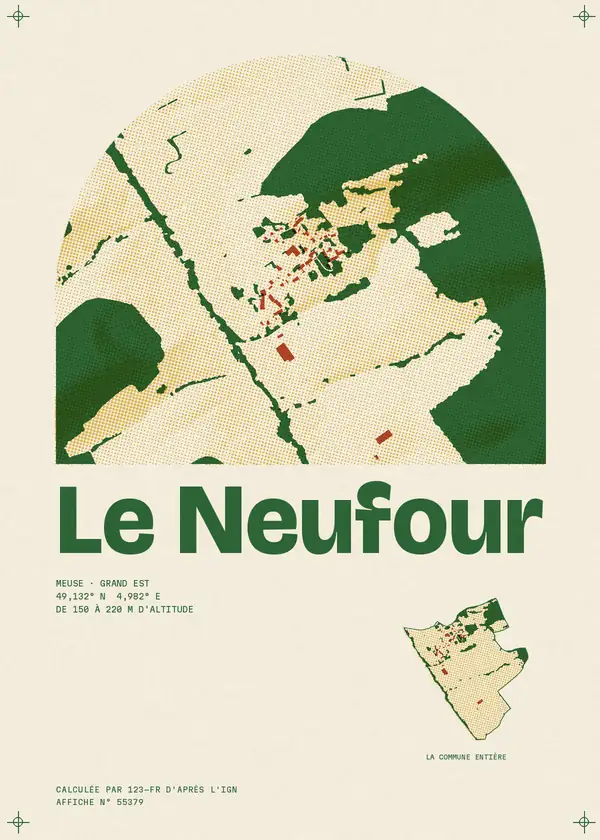 Affiche de Le Neufour, calculée par 123-fr d'après l'IGN
