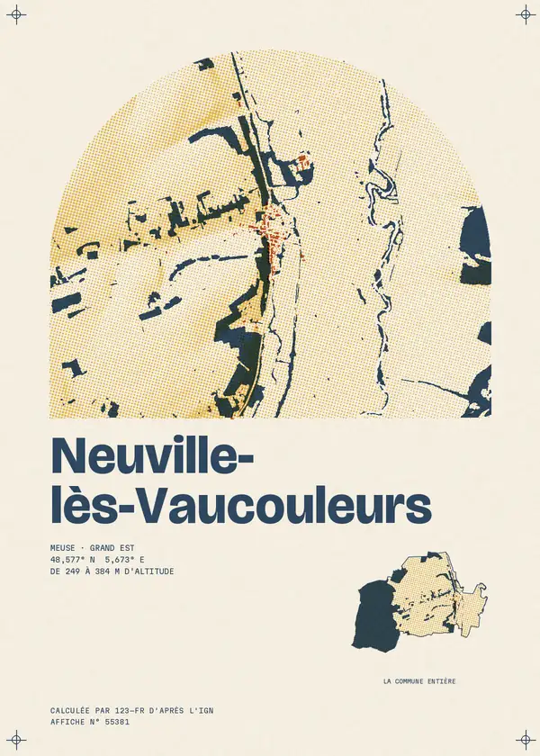 Affiche de Neuville-lès-Vaucouleurs, calculée par 123-fr d'après l'IGN