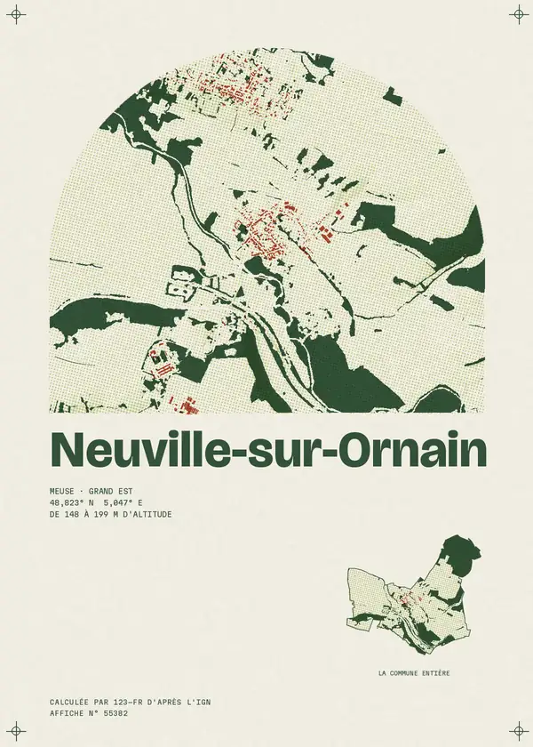 Affiche de Neuville-sur-Ornain, calculée par 123-fr d'après l'IGN