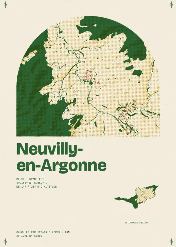 Affiche de Neuvilly-en-Argonne, calculée par 123-fr d'après l'IGN